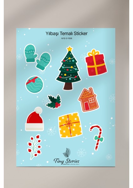 Yılbaşı Temalı Sticker Seti - 6 Adet / Ajanda, Defter,bullet Journal,scrapbook