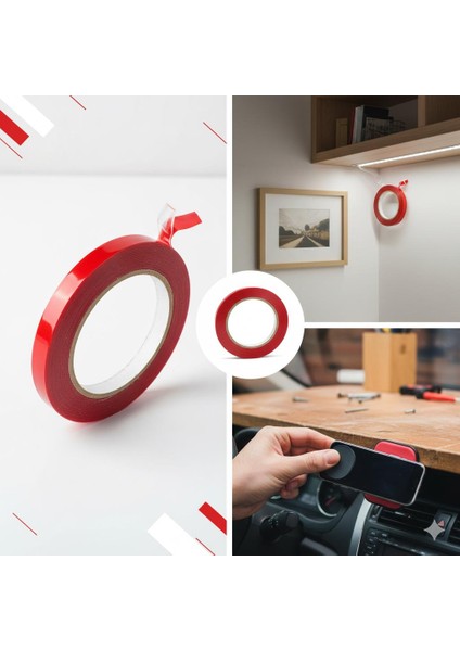 Çift Taraflı Şeffaf Süper Yapışkan Bant (1cm x 5m)