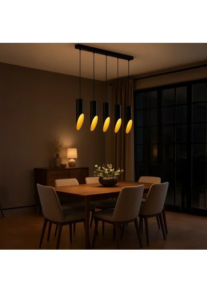 Oban 5'li Dekoratif Sıralı Avize