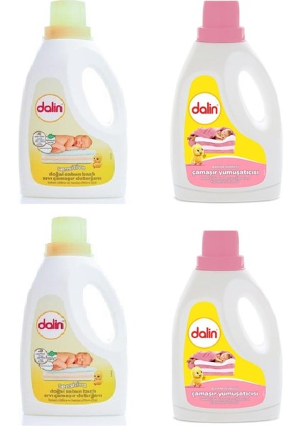 Doğal Sabun Bazlı Deterjan 1500 ml (2 Adet) + Bahar Ninnisi 1500 ml (2 Adet)