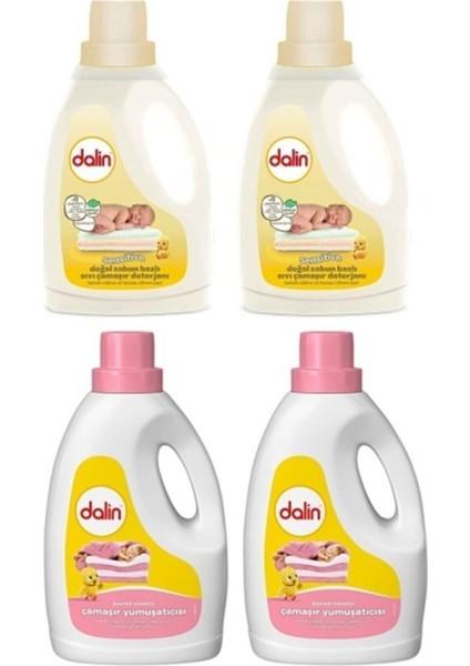 Yumuşatıcı 1500 ml ( 2 Adet ) + Sabun Bazlı Sıvı Deterjan 1500 ml (2 Adet )