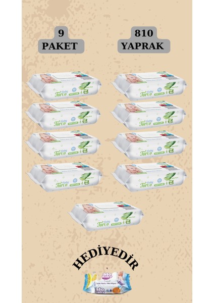 Softcare Aloe Vera Islak Bebek Havlusu 9X90 Yaprak