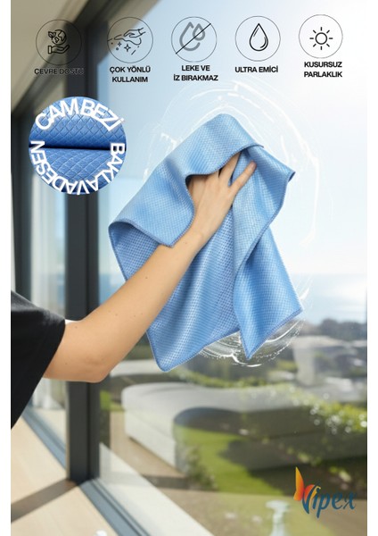 2 Adet 40X40 cm Baklava Desen Cam Bezi Kusursuz Temizlik