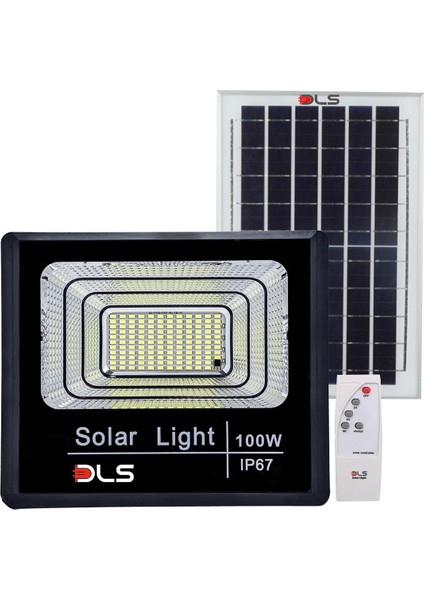 100 Güneş Enerjili Projektör Bahçe Aydınlatma Solar LED Dls