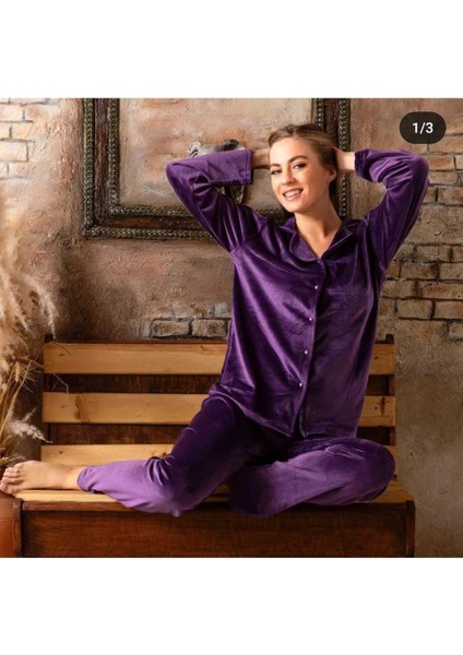 Sude Kadın Kadifegömlek Pjm Tkm Mor