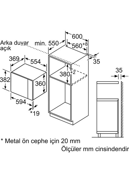 Serie 6 Ankastre Mikrodalga, BEL554MG2 Izgara Fonksiyonlu 59 x 38 cm fırsatları