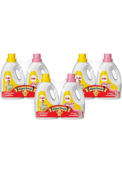 Sıvı Deterjan 1200 ml Çamaşır Yumuşatıcısı 1200 ml x 3 Adet