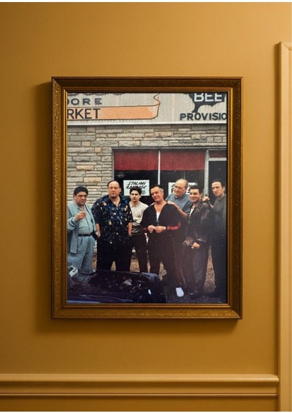 The Sopranos - Ikonik Mafya Ekibi – Retro Tarz Duvar Tablosu (Çerçeveli)