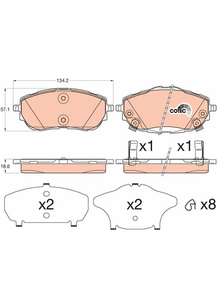 GDB3598 - Fren Balatası Ön - Trw modelleri