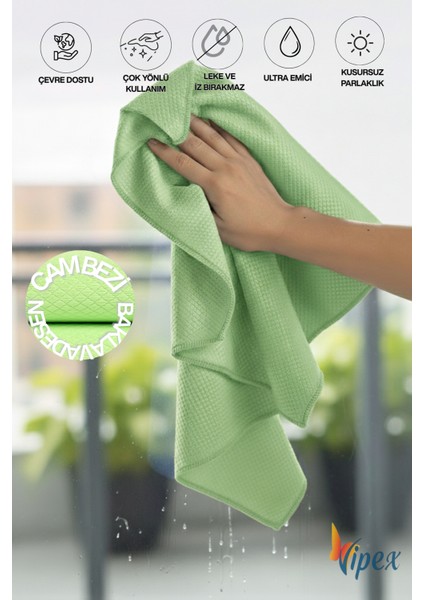 3 Adet 50X70 cm Baklava Desen Cam Bezi Kusursuz Temizlik