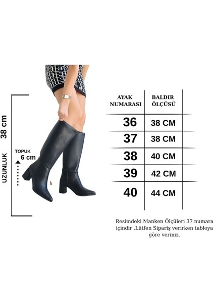 Roksa Siyah Cilt Topuklu Çizme indirimleri