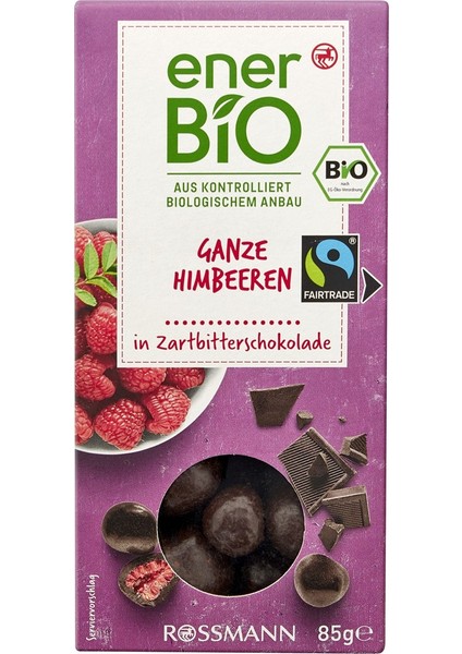 Organik Çikolata Bitter Çikolata Kaplı Ahududu 85 gr