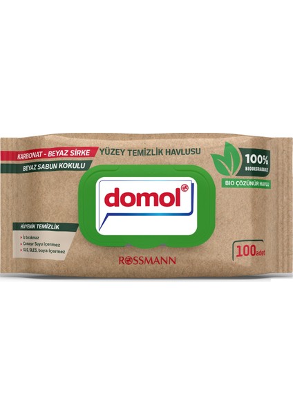 Bio Çözünür Yüzey Temizlik Havlusu 100'LÜ