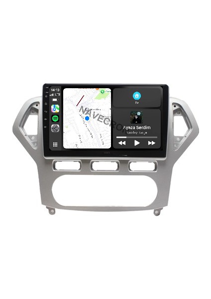 Ford Mondeo 2007-10 9" Gri Uyumlu Android Multimedia Gerçek 4/64 Kablosuz Carplay Geri Görüş Kameralı