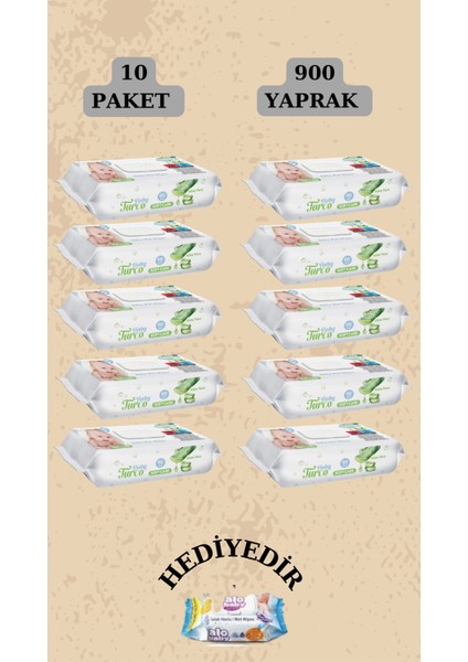 Softcare Aloe Vera Islak Bebek Havlusu 10X90 Yaprak