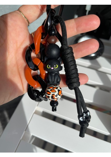 Siyah Sevimli Kedili Çanta Charm/aksesuar/süs modelleri