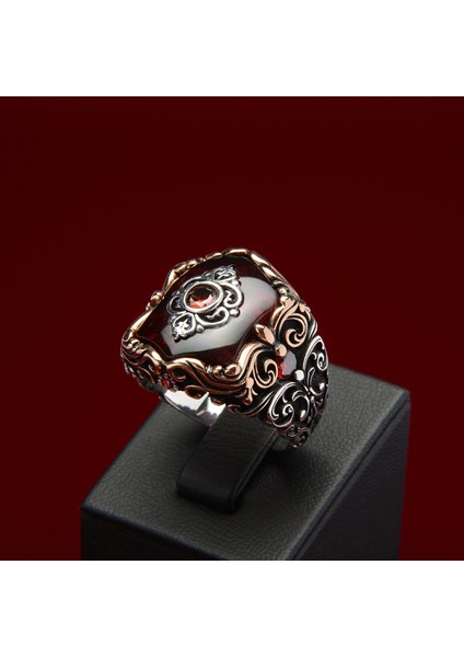 721 Kırmızı Zirkon Gümüş Yüzük modelleri