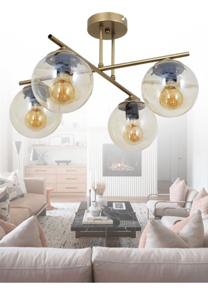 Jade 4 Lü Eskitme Avize Bal Camlı Dekoratif Tasarım Yatak Odası Mutfak Salon Avize fiyatları