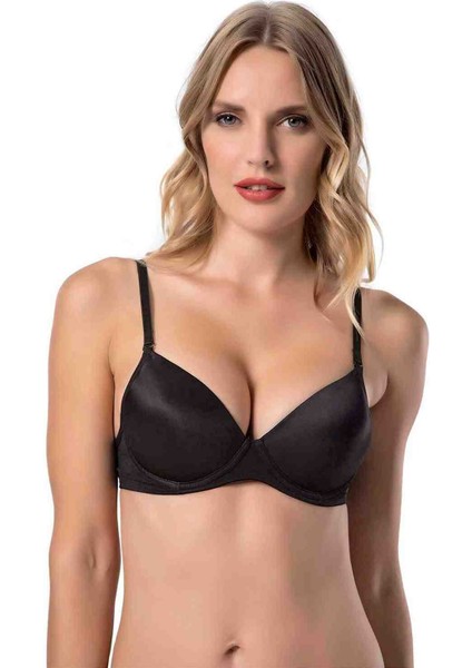 Kadın Siyah Desire Destekli Dolgulu Push Up Basic Mikro Sütyen 7080