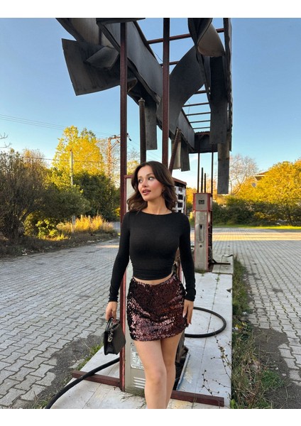 Parti Giyim Yüksek Bel Simli A Kesim Etek fırsatları