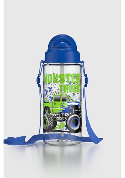 Leya Monster Truck Desenli Pp Çocuk Beslenme Kabı ve Suluk Seti 192013 Mavi modelleri