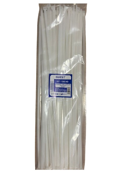GT-530 Hd Standart Kablo Bagları 530X7,6MM 100 Adet Beyaz