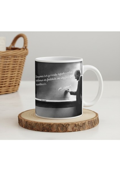 "ögretmenler Günü Özel "tasarım Atatürk Baskılı Kupa Bardak