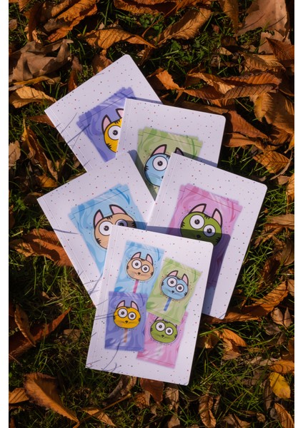 Dondurma Kediler 5'li Defter Seti - Çizgisiz - Her Biri 56 Sayfa - 14X20CM - Iplik Dikişli Cilt fiyatları