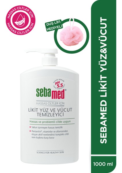 Nemlendirici Etkili Yüz ve Vücut Temizleme Jeli 1000 ml Set - Duş Lifi Hediyeli modelleri