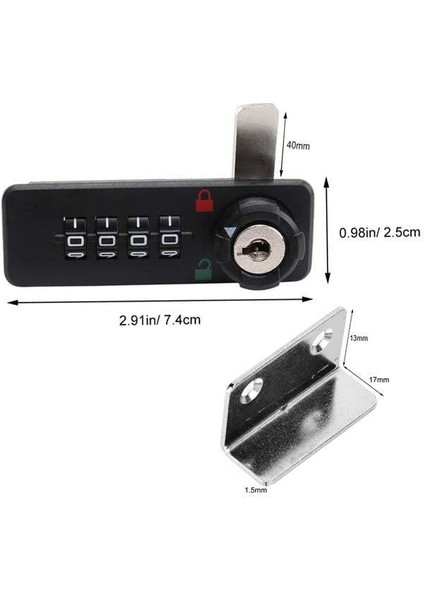 PowerMaster PM-26731 4 Haneli Şifreli Ve Anahtarlı Mekanik Siyah Çekmece Dolap Kilidi (Sol) indirimleri