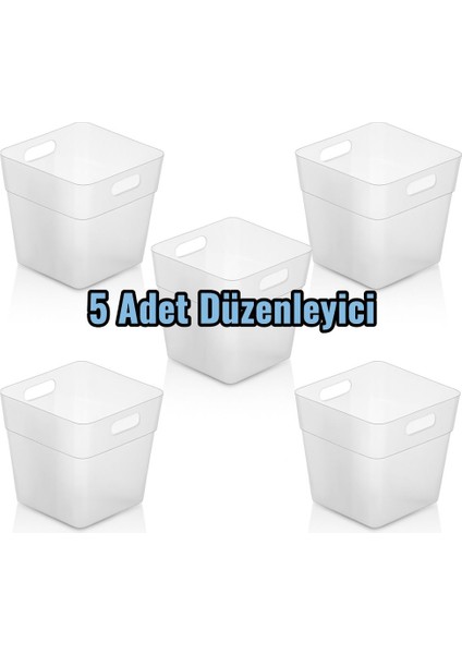 5'li Set Minimal Şeffaf Çekmece Içi Düzenleyici Organizer Kutu - Mini Boy Hobi/ofis/kırtasiye