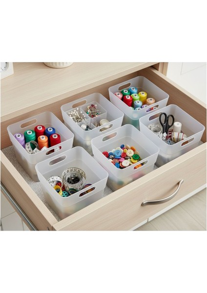 5'li Set Minimal Şeffaf Çekmece Içi Düzenleyici Organizer Kutu - Mini Boy Hobi/ofis/kırtasiye fiyatları
