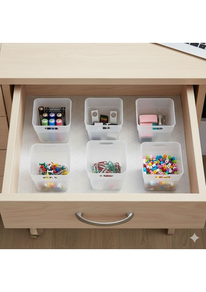 5'li Set Minimal Şeffaf Çekmece Içi Düzenleyici Organizer Kutu - Mini Boy Hobi/ofis/kırtasiye modelleri