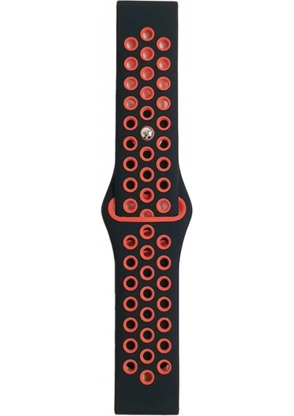 Watch 22MM Spor Delikli Kordon - Siyah-Kırmızı fiyatları