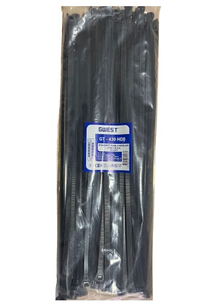 GT-430 Hdb Standart Kablo Bagları 430X7,6MM 100 Adet Siyah