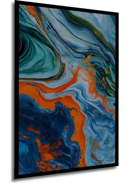Çerçeve Görünümlü Soyut Dalgaların Dansı Dekoratif Ahşap Mdf Tablo Dikdörtgen Tablo modelleri