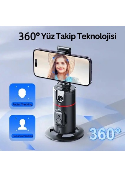 Profesyonel 360 Derece Yüz Takipli Gimbal Telefon Sabitleyici Tripod Fotoğraf/video/selfie/reels fırsatları