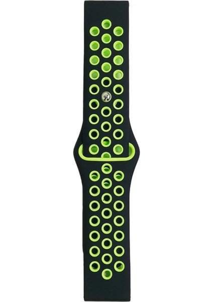 Watch 20MM Spor Delikli Kordon - Siyah-Yeşil fiyatları