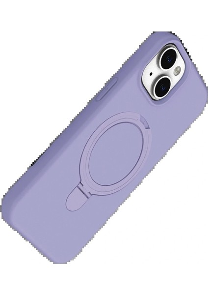 Apple iPhone 15 Plus Regal Magsafe Standlı Kapak - Lila modelleri