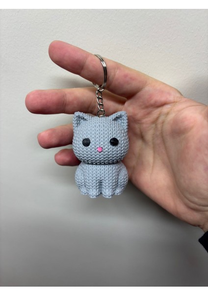 Örgü Kedi Anahtarlık
