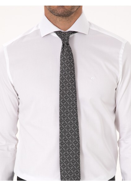 Erkek Beyaz Slim Fit Uzun Kollu Basic Gömlek 50318221-VR013