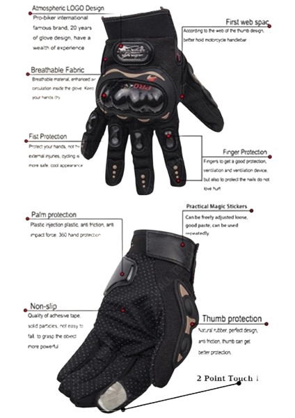 Üst ve Avuç Içi Plastik Korumalı Motosiklet Eldiveni L Beden fırsatları