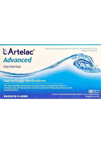 Artelac Advanced 30X0,5ML Damla