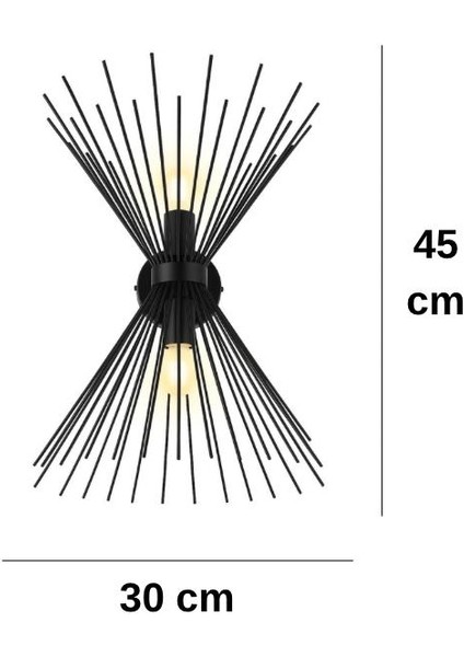 Kirpi Aplik | Siyah | 30X45CM | E14 Duy modelleri
