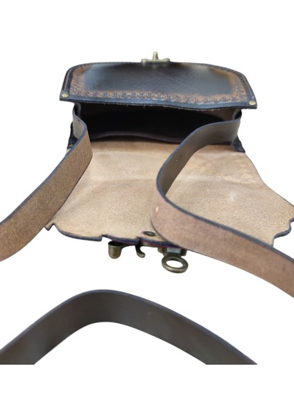 El Yapımı Hakiki Deri Yaprak Kapaklı Kadın Çapraz Çanta - El Kabartma Doğa Temalı Bohem Tarz Omuz Çantası fiyatları