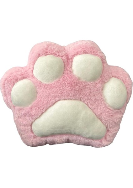 Kedi Pati Peluş Yastık Pembe