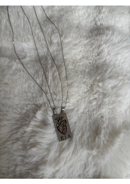 Paslanmaz Çelik Çift Yarım Kalp Kolye modelleri