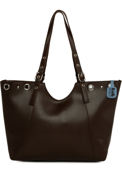 Kahverengi Kuş Gözü Detaylı Kemerli Tote Çanta fırsatları