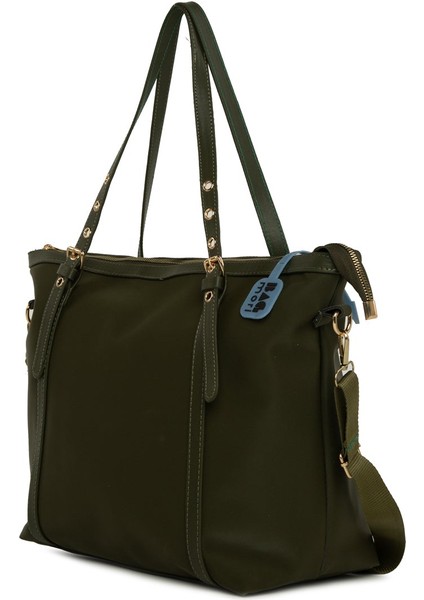 Haki Kemer Detaylı Saten Tote Çanta fiyatları