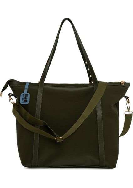 Haki Kemer Detaylı Saten Tote Çanta modelleri